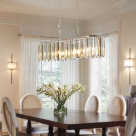 (Same as W1340P189407/L5018) Modern Oval Crystal ceiling chandelier Luxury Home Decor Light Fixture (No Bulbs)