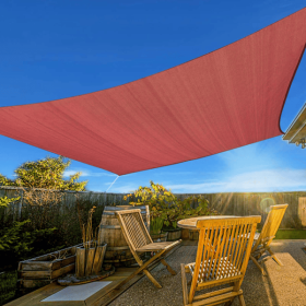 10'X13' Rust Red HDPE sunshade sail