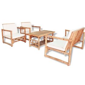 Garden Sofa Set Bamboo Bamboo, Polyester fabric cushions Medium