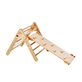 VEVOR Pikler Triangle Set, 4 in 1 Toddler Climbing Toys Indoor Playground, Large Size Wooden Climbing Gym for Toddlers 1-3 Years