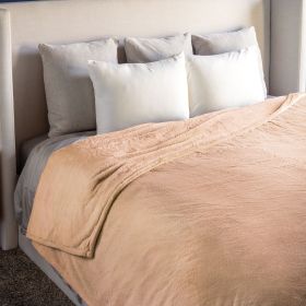 HGTV Super Luxe Faux Fur Throw Blanket Nomadic Desert 106 x 94 inches