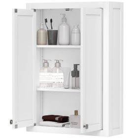 Bathroom Cabinet Wall Mounted, Modern Bathroom Wall Cabinet With 2 Doors And 2 Adjustable Shelves, White (Option: White)