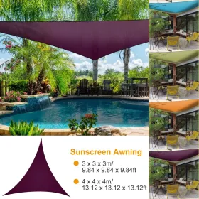 13.12ft Shade Sail Patio Cover Shade Canopy Camping Sail Awning Sail Sunscreen Shelter Triangle Cover (Option: Purple)