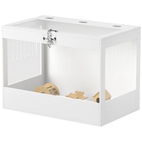 Hamster Cage With Openable Top & Lock, Hut, Transparent Acrylic Panels, Accessories, Fo Hamster Gerbil, White (Option: White)
