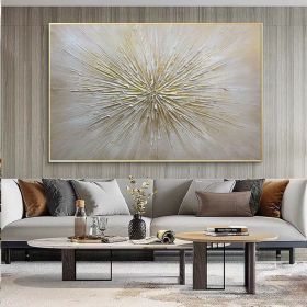 Original Abstract Gold Foil Oli Painting on Canvas Large Handmade Painting Gold Texture Wall Art Personalized Gift Modern Living Room Decor (style: 01, size: 100X150cm)
