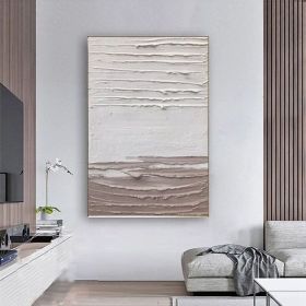 White Minimalist Texture Abstract Oil Painting White 3D Textured Wall Art Modern Minimalist Artwork For Living Room White Painting Gift Art (style: 01, size: 90x130cm)