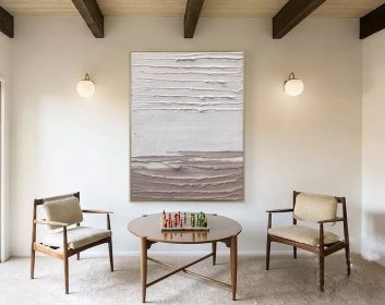 White Minimalist Texture Abstract Oil Painting White 3D Textured Wall Art Modern Minimalist Artwork For Living Room White Painting Gift Art (style: 01, size: 100X150cm)