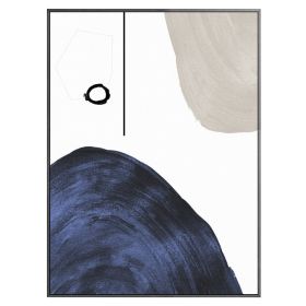Blue Gray Geometric Abstract Oil Painting Art Posters and Modern Wall Art Canvas Pictures Living Room Decor No Frame (size: 150X220cm)