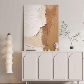 Brown Tan White Modern Artwork Extra Large Vertical Canvas Art Hand Painted Abstract Oil Painting Thick Texture Bedroom Wall Art Decor (style: 01, size: 60X90cm)