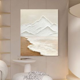 Textured Beach/Waves Mountains Acrylic Painting Oversized Art Abstract Brush Stroke Modern Wall Art Extra Large Handmade Painting on Canvas (style: 01, size: 120x160cm)