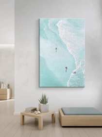 Large Vertical Blue Ocean Painting Sea and Beach Artwork Thick Textured Original Art Modern Artwork for Home Custom Personalized Gift (style: 01, size: 140x210cm)