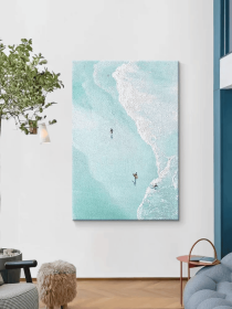 Large Vertical Blue Ocean Painting Sea and Beach Artwork Thick Textured Original Art Modern Artwork for Home Custom Personalized Gift (style: 01, size: 50X70cm)