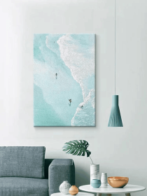 Large Vertical Blue Ocean Painting Sea and Beach Artwork Thick Textured Original Art Modern Artwork for Home Custom Personalized Gift (style: 01, size: 70x100cm)