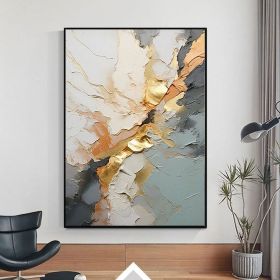 Handmade Oil Painting Original Large Gold On Canvas Painting Modern Abstract Gray Acrylic Painting Blue Texture Painting Oversize Wall Art Wall P (style: 01, size: 60X90cm)
