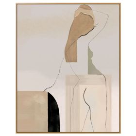 Large Abstract Woman Figure Canvas Art Modern Hand-painted Geometric Oil Painting on Canvas Minimalist Wall Art for Living Room Home Décor (style: 01, size: 80x120cm)