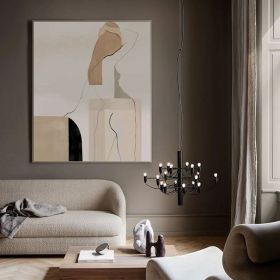 Large Abstract Woman Figure Canvas Art Modern Hand-painted Geometric Oil Painting on Canvas Minimalist Wall Art for Living Room Home Décor (style: 01, size: 140x210cm)
