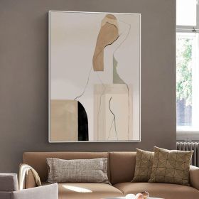 Large Abstract Woman Figure Canvas Art Modern Hand-painted Geometric Oil Painting on Canvas Minimalist Wall Art for Living Room Home Décor (style: 01, size: 120x160cm)