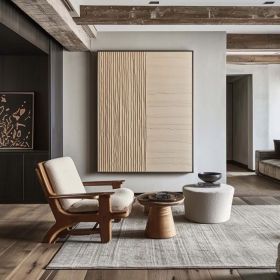 Large beige Wabi-Sabi mural decoration beige 3D texture painting beige minimalist art beige abstract art painting modern wall art decoration (style: 01, size: 120x160cm)
