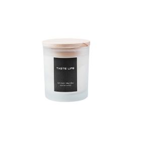 Smokeless Handmade Soy Wax Scented Candle With Clear Wooden Cover (style: White tea and peach)