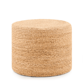 Handmade Woven Foot Stool Natural Water Hyacinth Ottoman for Home Decor & Seating (default: default title)