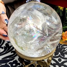 1pc Large White Quartz Crystal Ball - Clear Sphere with Natural Inclusions, for Home Decor, Spiritual Meditation, Feng Shui, Photography, Witchcr (size: 7-8cm)