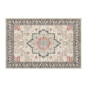 1PC Bohemian Vintage Watercolor Doormat - Non-Slip Soft Rug, Stain-Resistant Washable Mat for Entryway, Kitchen, Living Room, Laundry & Bathroom (colour: KSX-3-5-9, size: 3*5ft/91*153cm)