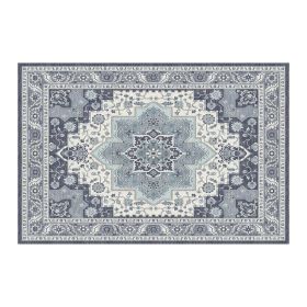 1PC Bohemian Vintage Watercolor Doormat - Non-Slip Soft Rug, Stain-Resistant Washable Mat for Entryway, Kitchen, Living Room, Laundry & Bathroom (colour: KSX-3-5-1, size: 3*5ft/91*153cm)