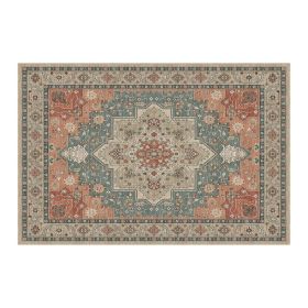 1PC Bohemian Vintage Watercolor Doormat - Non-Slip Soft Rug, Stain-Resistant Washable Mat for Entryway, Kitchen, Living Room, Laundry & Bathroom (colour: KSX-3-5-2, size: 3*5ft/91*153cm)