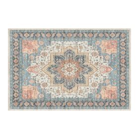 1PC Bohemian Vintage Watercolor Doormat - Non-Slip Soft Rug, Stain-Resistant Washable Mat for Entryway, Kitchen, Living Room, Laundry & Bathroom (colour: KSX-3-5-3, size: 3*5ft/91*153cm)