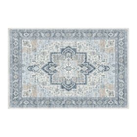 1PC Bohemian Vintage Watercolor Doormat - Non-Slip Soft Rug, Stain-Resistant Washable Mat for Entryway, Kitchen, Living Room, Laundry & Bathroom (colour: KSX-3-5-4, size: 3*5ft/91*153cm)