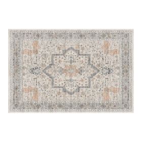 1PC Bohemian Vintage Watercolor Doormat - Non-Slip Soft Rug, Stain-Resistant Washable Mat for Entryway, Kitchen, Living Room, Laundry & Bathroom (colour: KSX-3-5-7, size: 3*5ft/91*153cm)